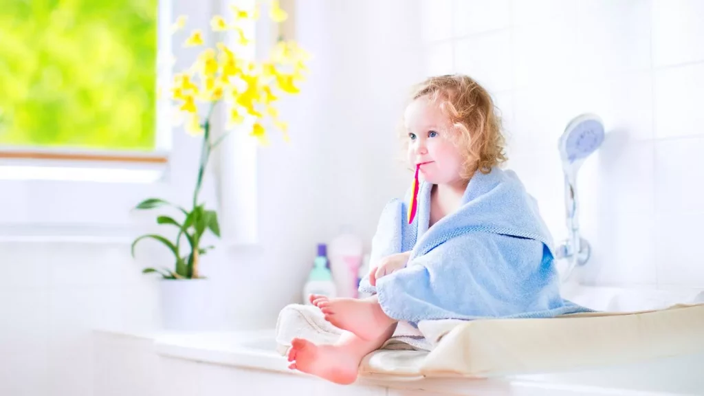 Toddler Brushing Her Teeth